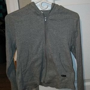 Gray zip sweatshirt with hood